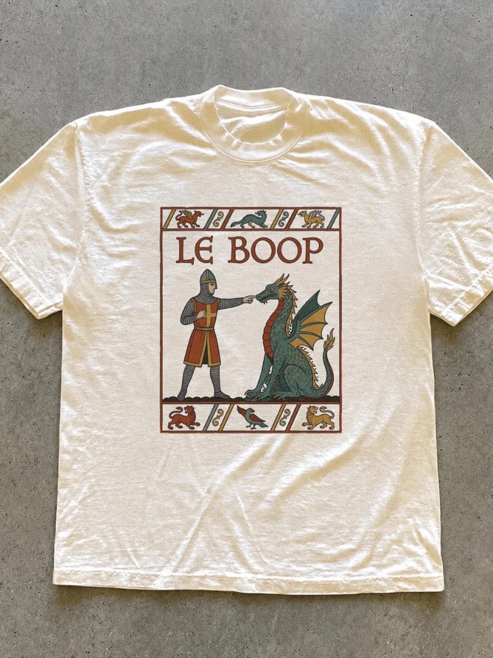 Le Boop Dragon Graphic Short Sleeve Tee - Off White